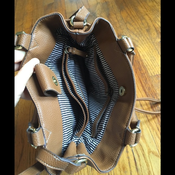 Free! 9 West Brown Gold Purse Crossbody & Handles - Picture 5 of 8